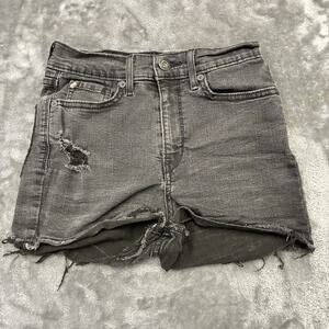 DENIZEN from Levi’s Women’s Jean Shorts Sz.25 Black Super High Rise Cut Off